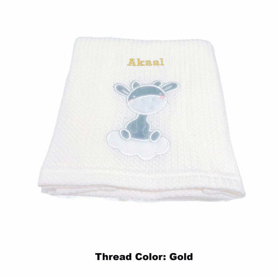 Personalised Customized Baby Knit Waffle Blanket - Little Kooma