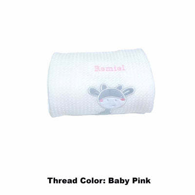 Personalised Customized Baby Knit Waffle Blanket - Little Kooma