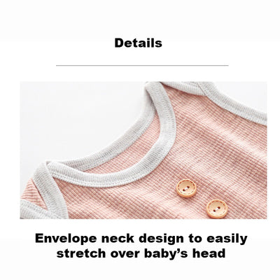 Baby Boy Girl Plain Color Sleeveless Bodysuit n Shorts Set - Little Kooma