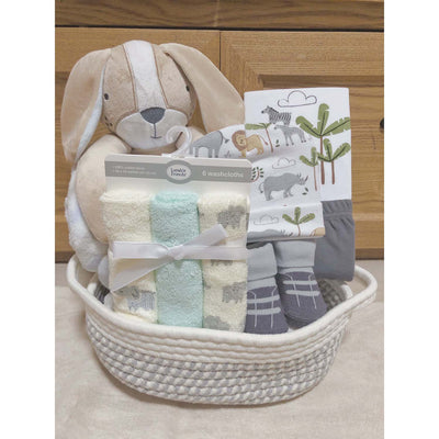 New Born Baby Boy LED Light Diaper Layette Toy Blanket Jungle Animal Gift Hamper - Little Kooma