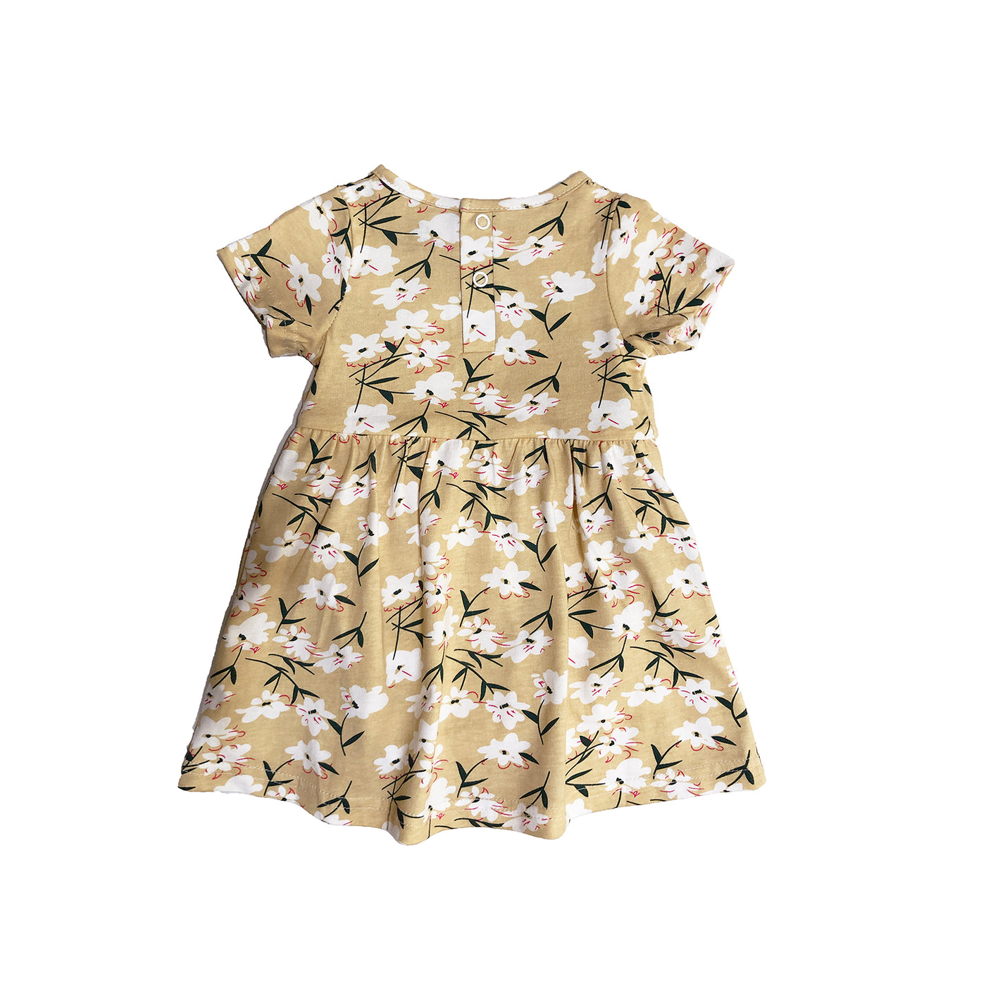 Baby Girl Yellow w White Flowers Bodysuit Dress n Pink Cardigan 2pc Set - 0701 - Little Kooma