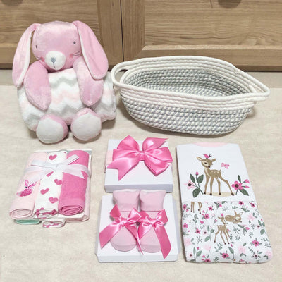 New Born Baby Girl LED Light Diaper Layette Toy Blanket Bunny Deer Gift Hamper - Little Kooma