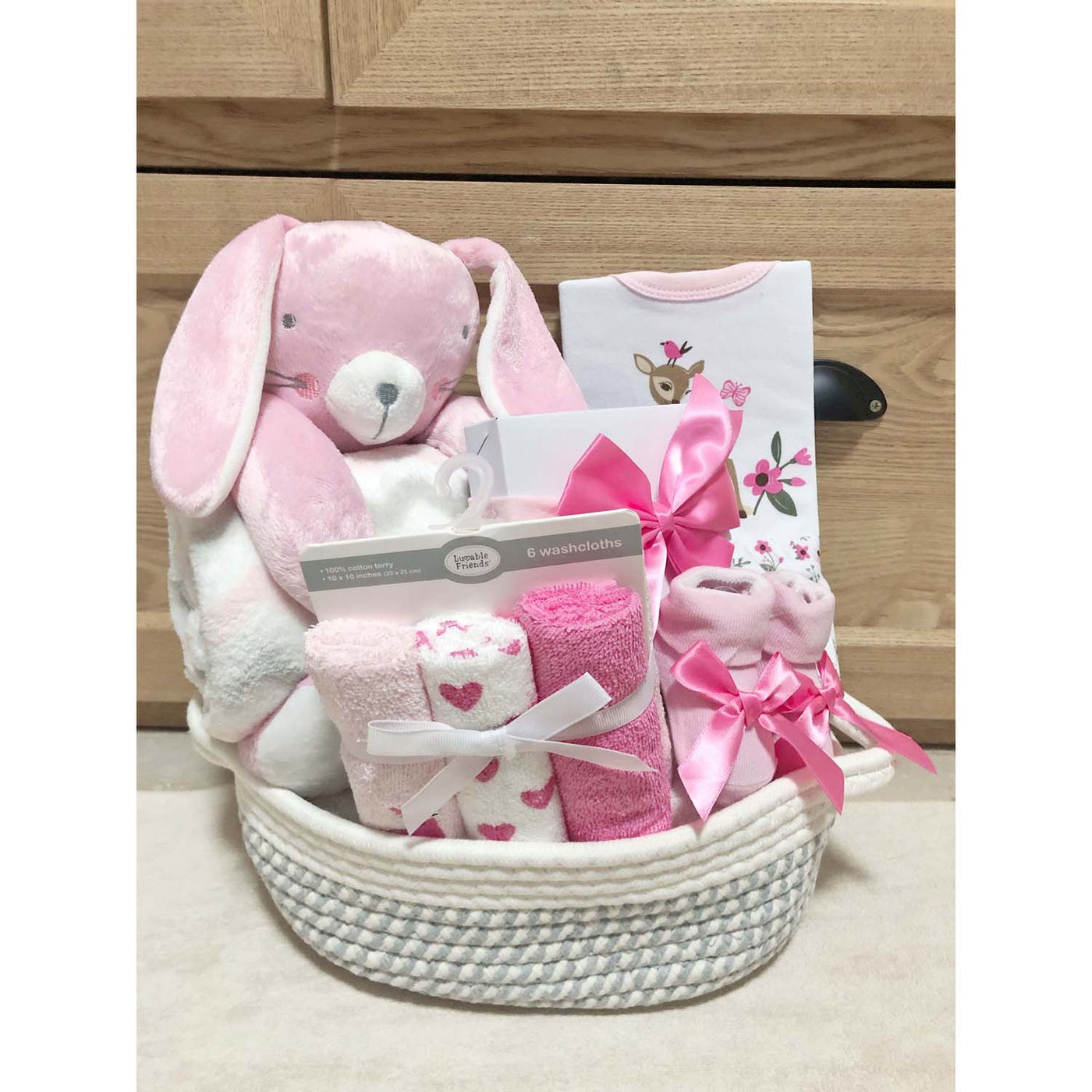 New Born Baby Girl LED Light Diaper Layette Toy Blanket Bunny Deer Gift Hamper - Little Kooma