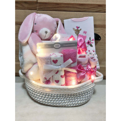 New Born Baby Girl LED Light Diaper Layette Toy Blanket Bunny Deer Gift Hamper - Little Kooma