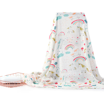 New Born Baby Bamboo Cotton Swaddle Muslin Blanket - Little Kooma