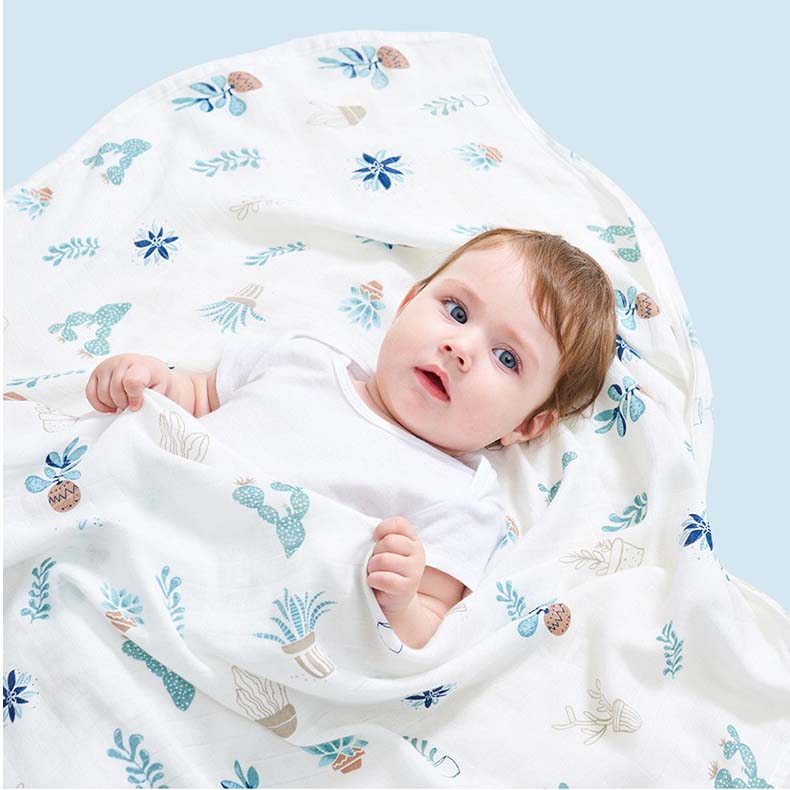 New Born Baby Bamboo Cotton Swaddle Muslin Blanket - Little Kooma