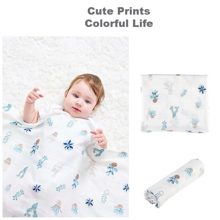 New Born Baby Bamboo Cotton Swaddle Muslin Blanket - Little Kooma
