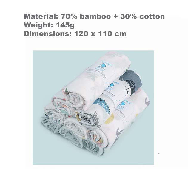 New Born Baby Bamboo Cotton Double Layer Swaddle Muslin Blanket - Little Kooma