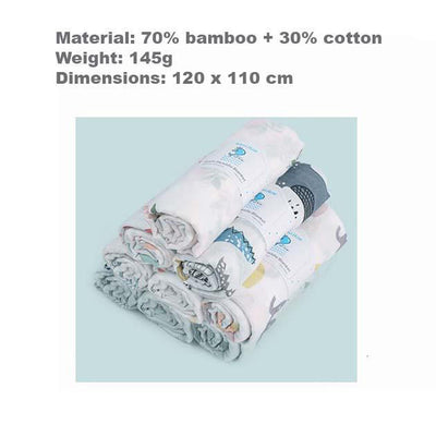 New Born Baby Bamboo Cotton Double Layer Swaddle Muslin Blanket - Little Kooma