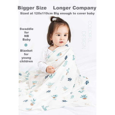 New Born Baby Bamboo Cotton Double Layer Swaddle Muslin Blanket - Little Kooma