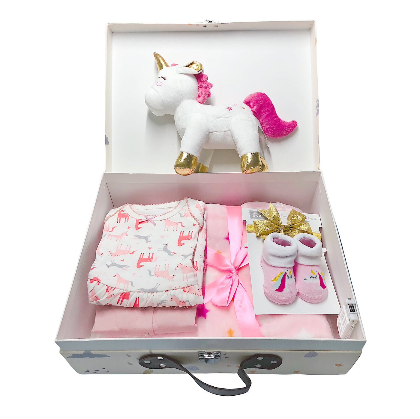 New Born Baby Girl LED Light Gift Box 6 Pcs Unicorn Set - Little Kooma