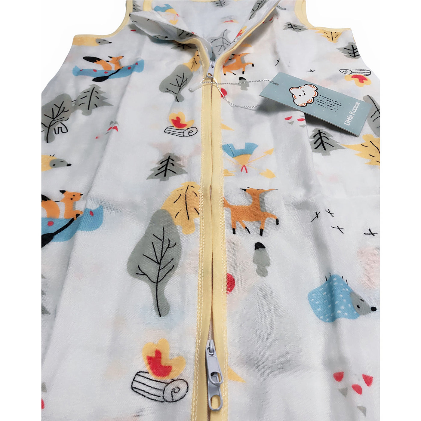 Baby Wearable Muslin Blanket Sleeveless Sleeping Bag 3-Way Zipper Yellow - Little Kooma