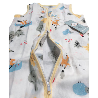 Baby Wearable Muslin Blanket Sleeveless Sleeping Bag 3-Way Zipper Yellow - Little Kooma