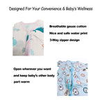 Baby Wearable Muslin Blanket Long Sleeve Sleeping Bag 3-Way Zipper Pink - Little Kooma