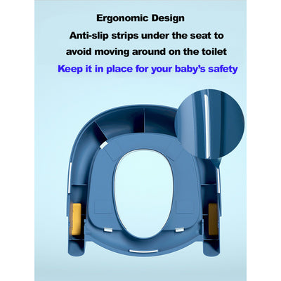 Baby Toddler Kids Boy Girl Potty Training Seat with Ladder Toilet Seat with Step Stools Non-Slip Potty Chair Adjustable Foldable with Splash Guard and Handles - Little Kooma