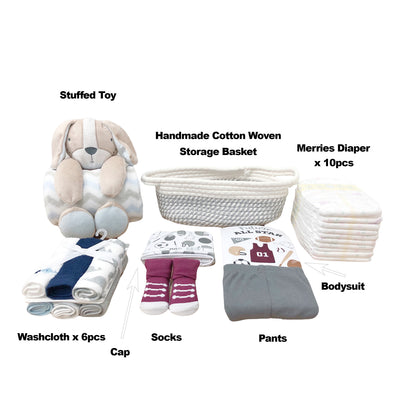 New Born Baby Boy LED Light Diaper Layette Toy Blanket Future All Star Gift Hamper - Little Kooma
