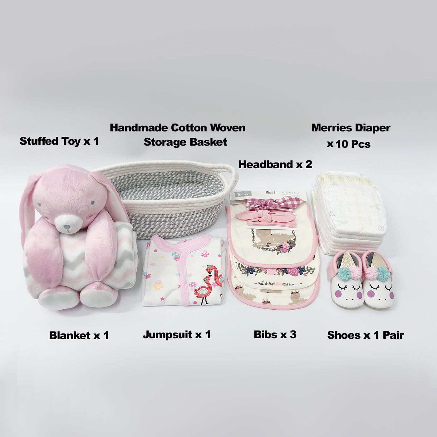 New Born Baby Girl LED Light Diaper Layette Toy Blanket Bunny Deer Flamingo Unicorn Gift Hamper - Little Kooma