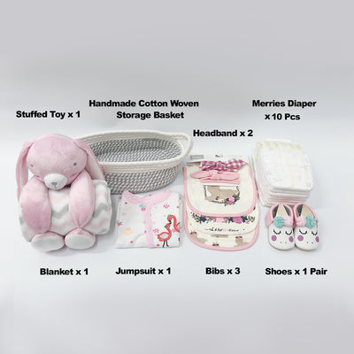 New Born Baby Girl LED Light Diaper Layette Toy Blanket Bunny Deer Flamingo Unicorn Gift Hamper - Little Kooma