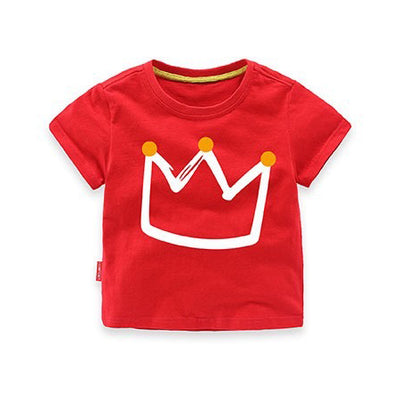 Kids Red T-shirt w Crown - Little Kooma
