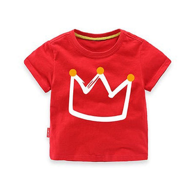 Kids Red T-shirt w Crown - Little Kooma