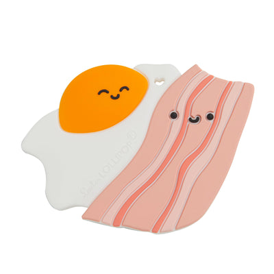 Food Grade Silicone Baby Teether - Bacon and Egg - Little Kooma