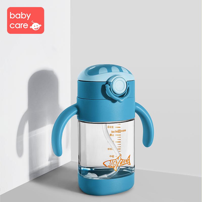 Babycare Baby Water Bottle Straw Cups Baby Training Cup Bottle with Handle 300ml - Little Kooma