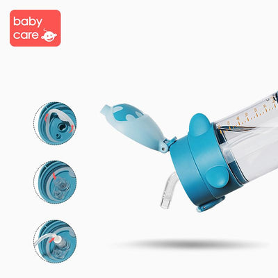 Babycare Baby Water Bottle Straw Cups Baby Training Cup Bottle with Handle 300ml - Little Kooma