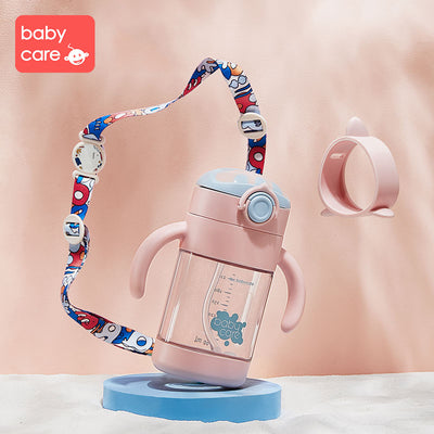 Babycare Baby Water Bottle Straw Cups Baby Training Cup Bottle with Handle 300ml - Little Kooma