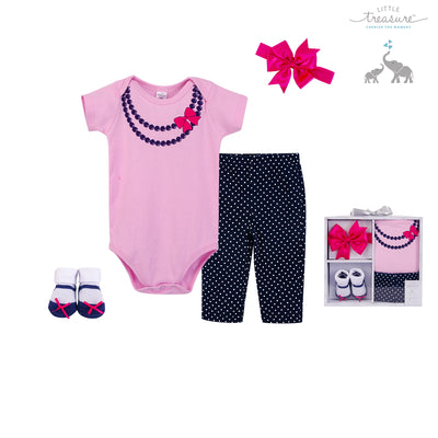 Little Treasure New Born Baby Clothing Gift Set 4Pcs 77005 - 1116 - Little Kooma