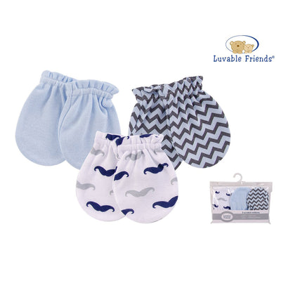 Luvable Friends Baby Scratch Mittens 3 Pairs Pack 00527 - 0512 - Little Kooma