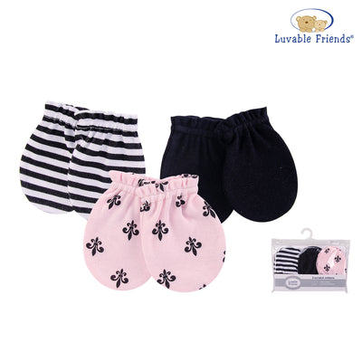 Luvable Friends Baby Scratch Mittens 3 Pairs Pack 00532 - 0528 - Little Kooma