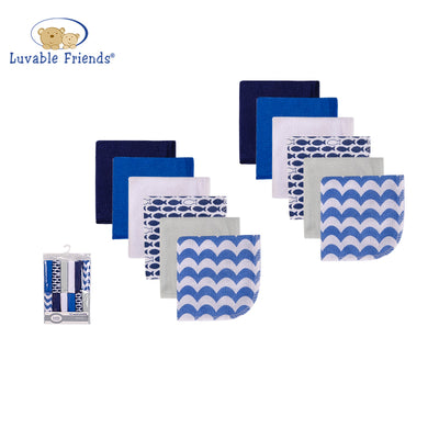 Luvable Friends Baby Washcloth 12pcs Pack 05936 - 1116 - Little Kooma