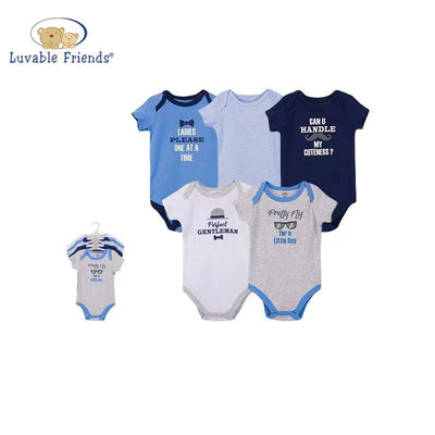 Luvable Friends Bodysuits 5 Piece Pack Gentlemen 60612 - Little Kooma