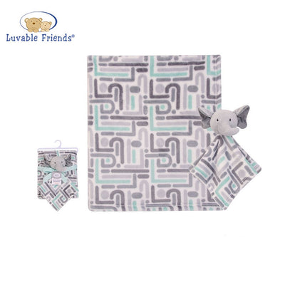 Luvable Friends Plush Blanket With Sherpa Backing Elephant Maze 40402 - Little Kooma