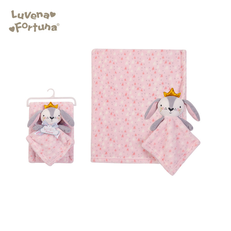 Luvena Fortuna Plush Blanket n Security Blanket R18037 - 0528 - Little Kooma