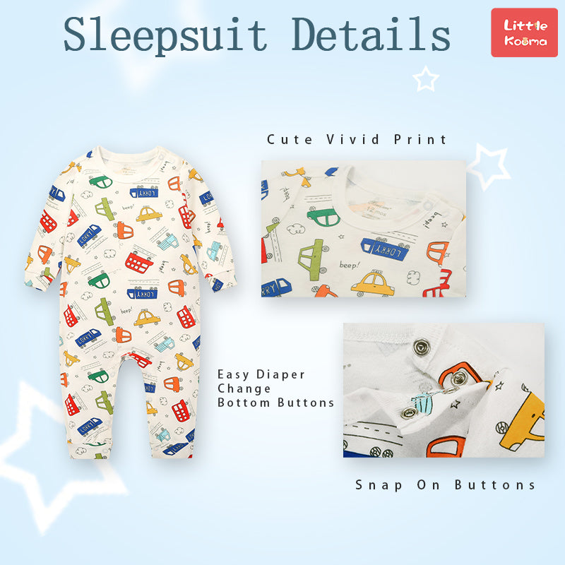 Baby Car Bus Lorry Jumpsuit All In One - Little Kooma