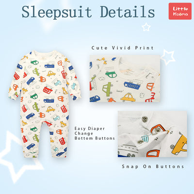 Baby Car Bus Lorry Jumpsuit All In One - Little Kooma