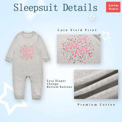Baby Party Time Grey Jumpsuit All In One - Little Kooma
