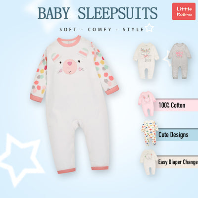 Baby Bear Colorful Sleeves Jumpsuit All In One - Little Kooma