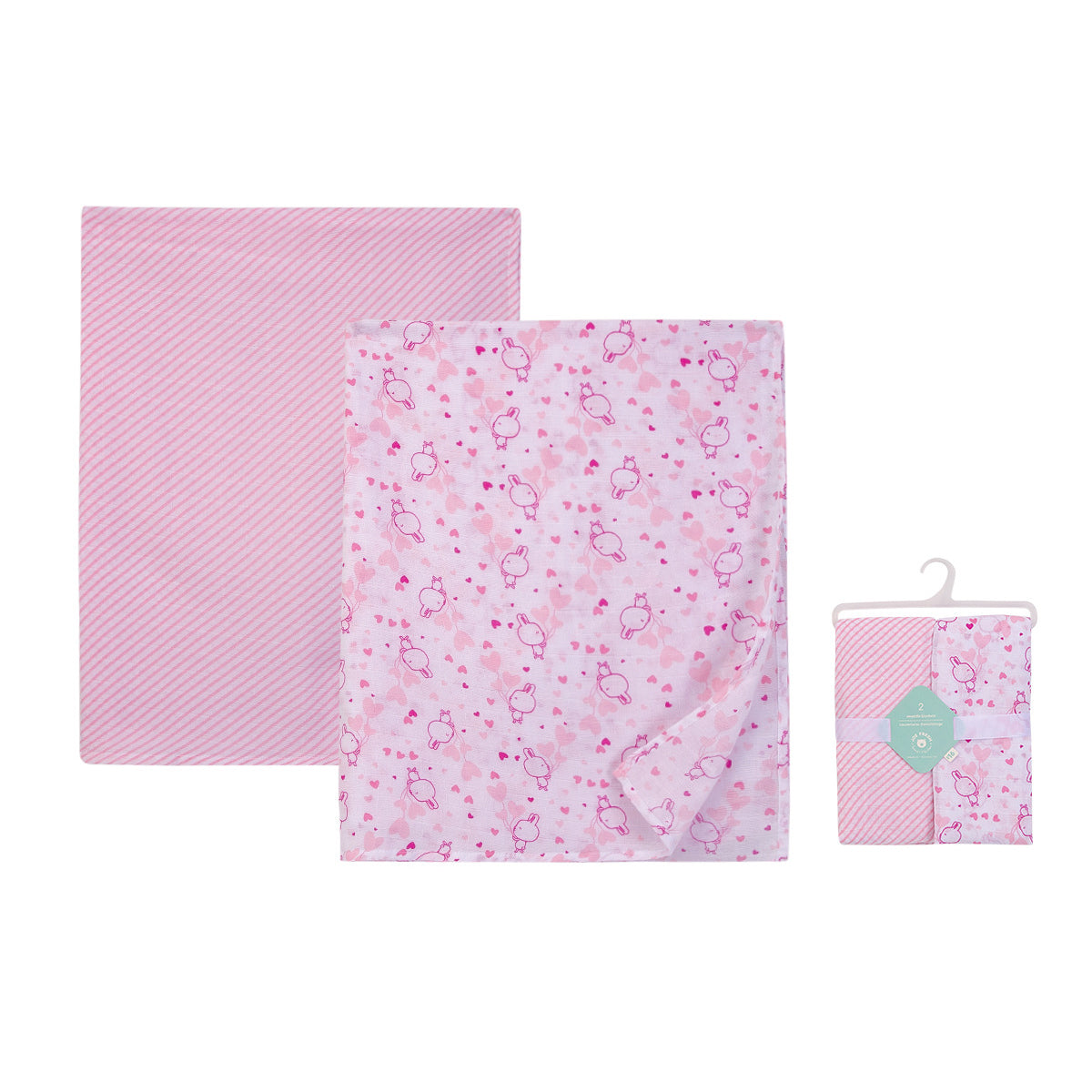 Muslin Swaddle Blanket 2pcs Pack 18796 - 0528 - Little Kooma