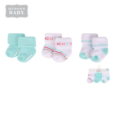 New Born Baby Non-skid Terry Socks 3 Pack 00709CH Cutie - Little Kooma