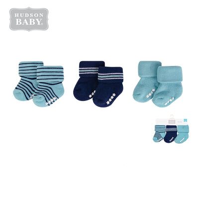 New Born Baby Terry Socks 3 Pack 00712CH Stripes - Little Kooma