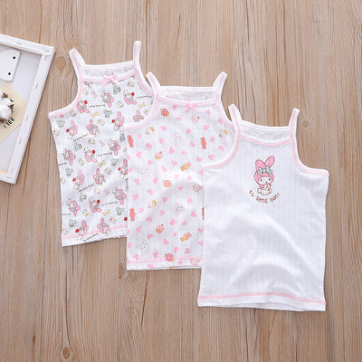 Baby Kid Girls Net Cotton Camisole Vest Bunny 3 Pack - Little Kooma