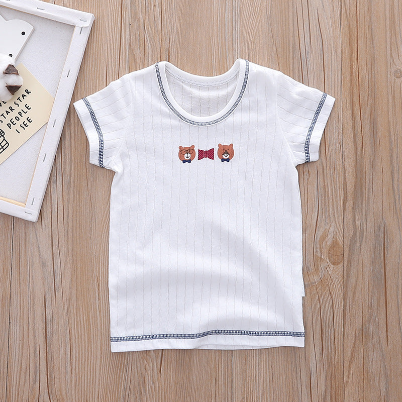Baby Kid Boys Net Cotton Short Sleeve T-shirt Bears 3 Pack - Little Kooma