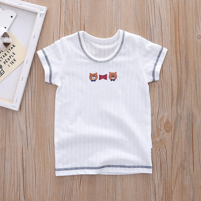 Baby Kid Boys Net Cotton Short Sleeve T-shirt Bears 3 Pack - Little Kooma