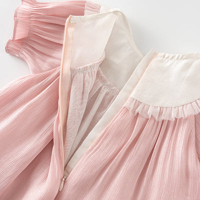 Baby Girl Puff Sleeves Crown Voile Longline w Zipper Long Shirt - Little Kooma