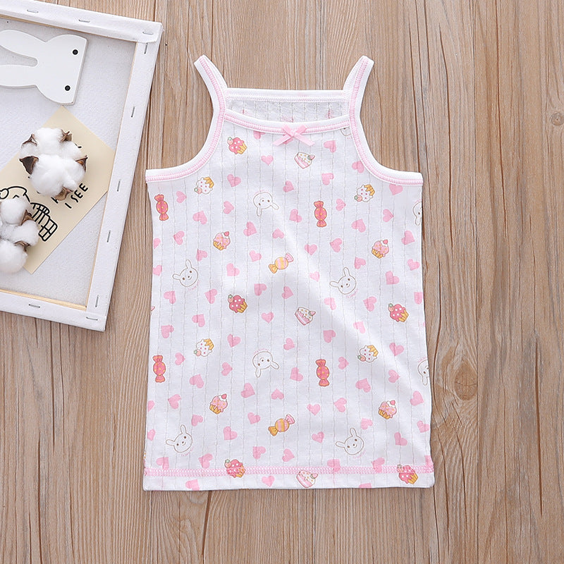 Baby Kid Girls Net Cotton Camisole Vest Bunny 3 Pack - Little Kooma