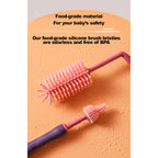 Baby Silicone Bottle Brush Teat Nipple Brush Straw Brush 3 In 1 Set - Little Kooma