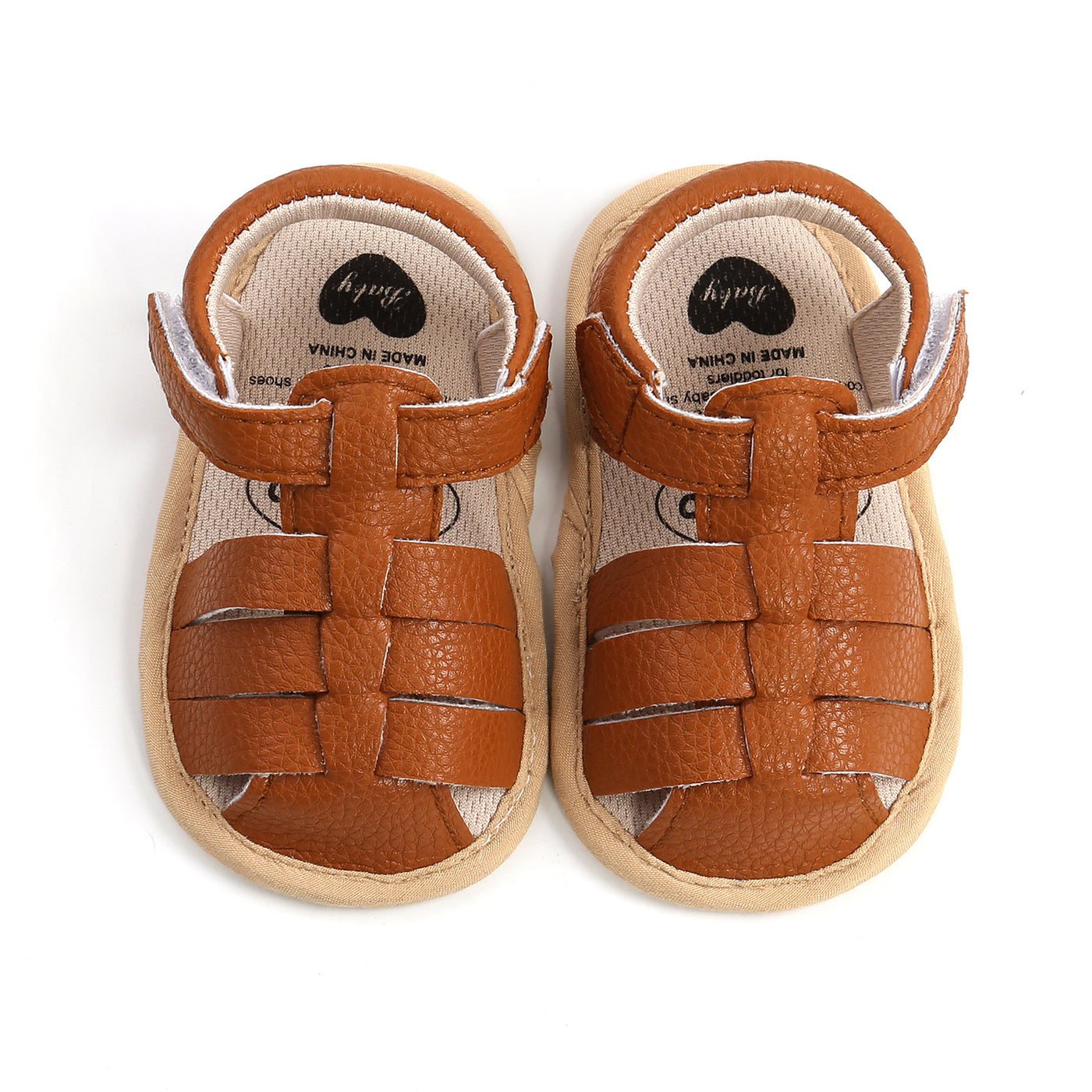 Baby Boy Girl Anti-slip PU Leather Sandals Magic Tape - Little Kooma