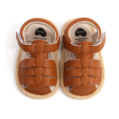Baby Boy Girl Anti-slip PU Leather Sandals Magic Tape - Little Kooma